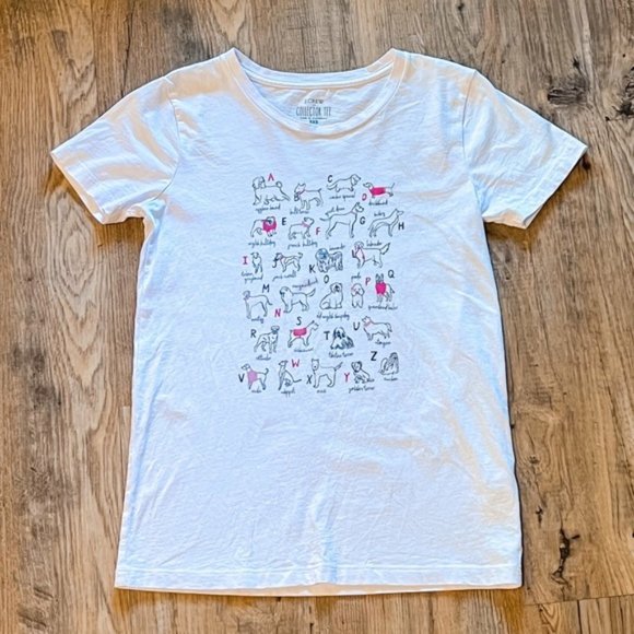 Tops - J. Crew Alphabet Dogs Graphic Tee, Size XXS